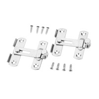 2Pcs Stainless Steel Flip Latch Gate Latches Bar Safety Pet Gate Door Lock Latch 2"